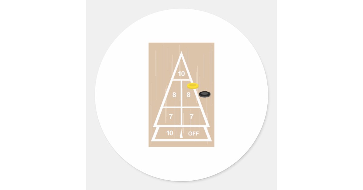 Deck Shuffleboard Classic Round Sticker Zazzle