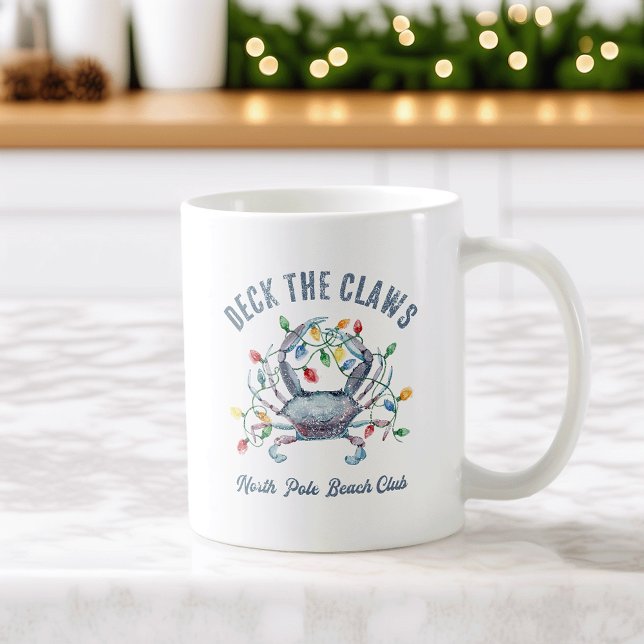 Deck the Claws Coastal Christmas Crab Coffee Mug (Creator Uploaded)