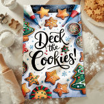 Deck The Cookies Christmas Kitchen Towel<br><div class="desc">Add festive fun to your kitchen with this charming "Deck the Cookies" Christmas kitchen towel. Featuring beautifully decorated Christmas cookies with colorful icing,  sprinkles,  and holiday shapes,  this towel is perfect for spreading holiday cheer. A must-have for baking enthusiasts who love decorating cookies during the festive season.</div>