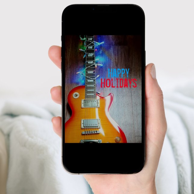 Deck the Guitar Holiday Card (Front Digital)