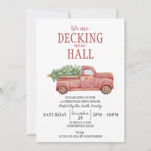 Deck the Hall Christmas Open House Invitation