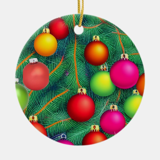 Deck the Halls Ceramic Ornament (Front)
