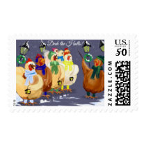 Deck The Halls Chickens Christmas Holidays Stamp Postage