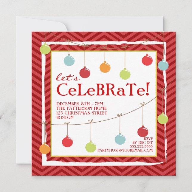 Deck the Halls Christmas Holiday Party Invitation (Front)