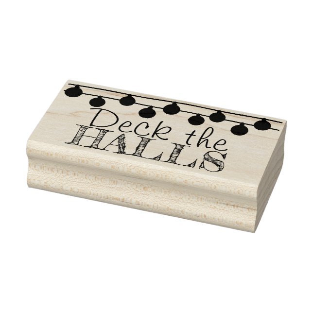 Deck the Halls Christmas Ornaments Rubber Stamp (Stamp)