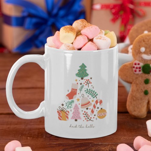 Deck the Halls Christmas Tree Decoration Holiday Coffee Mug