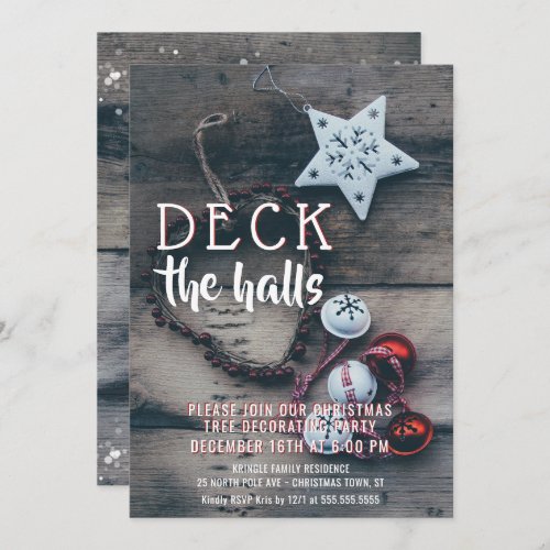 Deck the Halls Christmas Tree Trimming Party Invitation