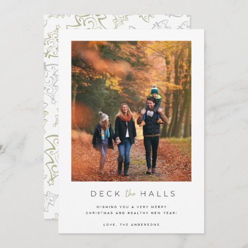 Deck the Halls Family Photo Christmas  Holiday Card