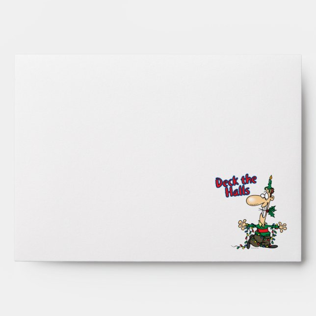 deck the halls funny christmas cartoon envelope (Front)