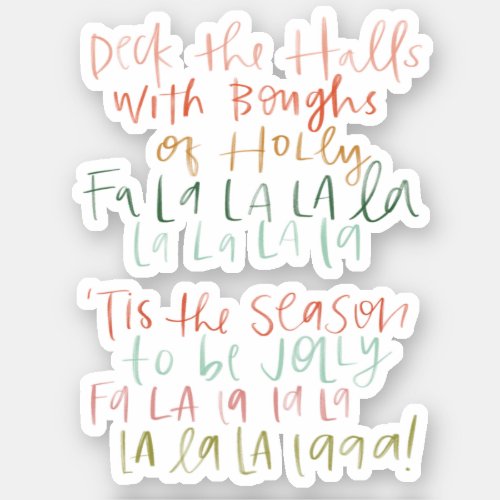 Deck the Halls Hand Lettered Stickers