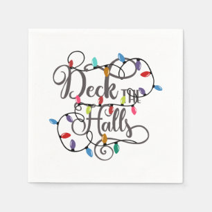 deck the halls holiday lights Christmas Napkins