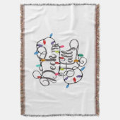 deck the halls holiday lights Christmas Throw Blanket (Front Vertical)