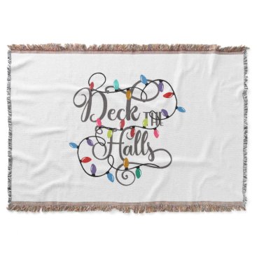 deck the halls holiday lights Christmas Throw Blanket