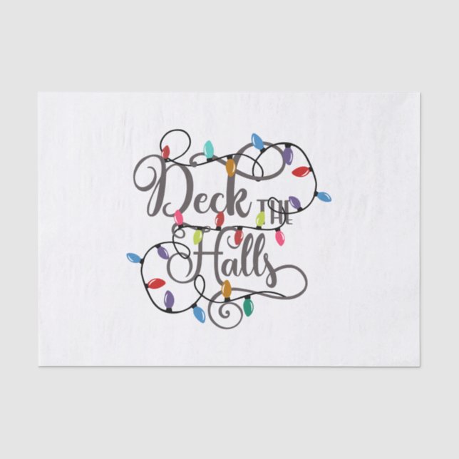 deck the halls holiday lights Christmas Tissue Paper (Front)