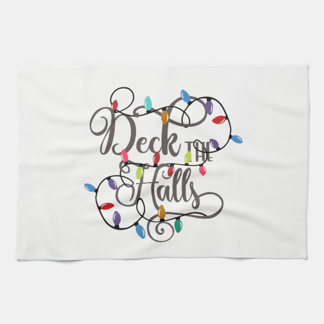 deck the halls holiday lights Christmas Towel (Horizontal)