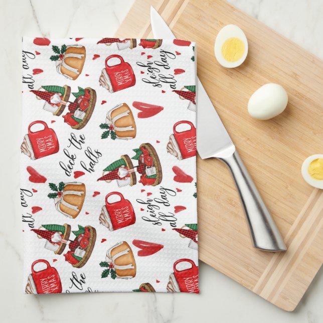 Deck The Halls Kitchen Towel (Quarter Fold)