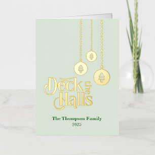 "Deck the Halls" Light Green Folded Foil Holiday