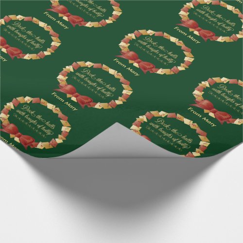 Deck the Halls Lyrics Design Wrapping Paper