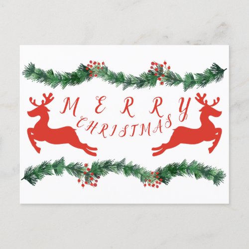 Deck The Halls MERRY CHRISTMAS Holiday Postcard