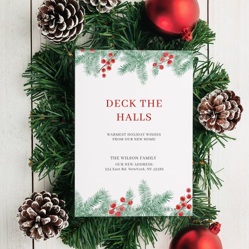 Deck The Halls New Address Moving  Holiday Postcard