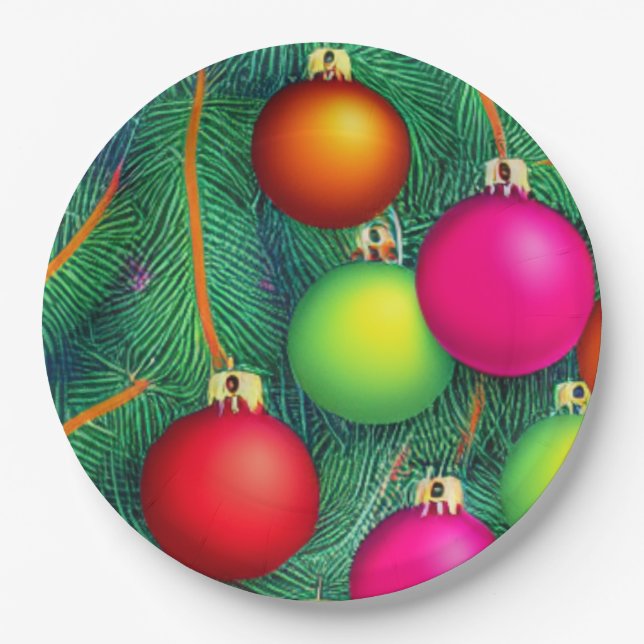 Deck the Halls Paper Plates (Front)