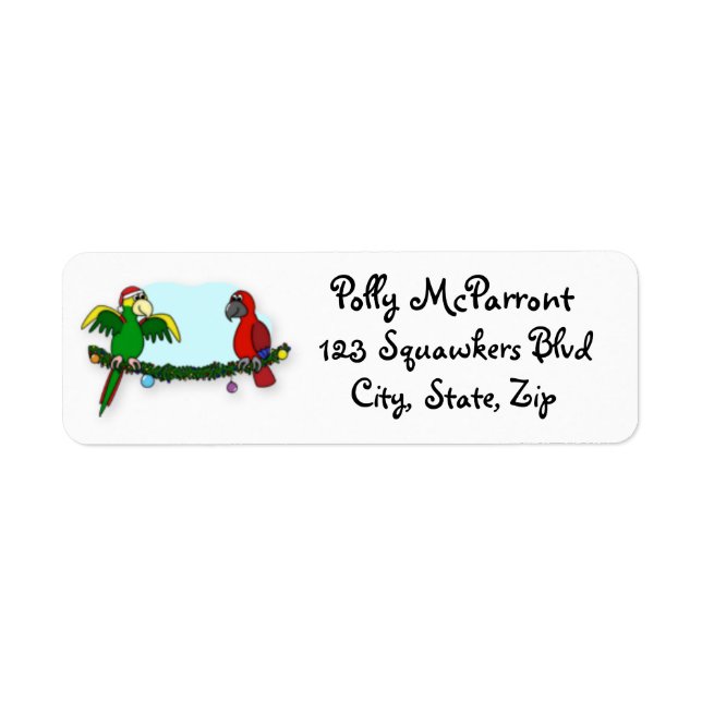 Deck the Halls Parrot Label (Front)