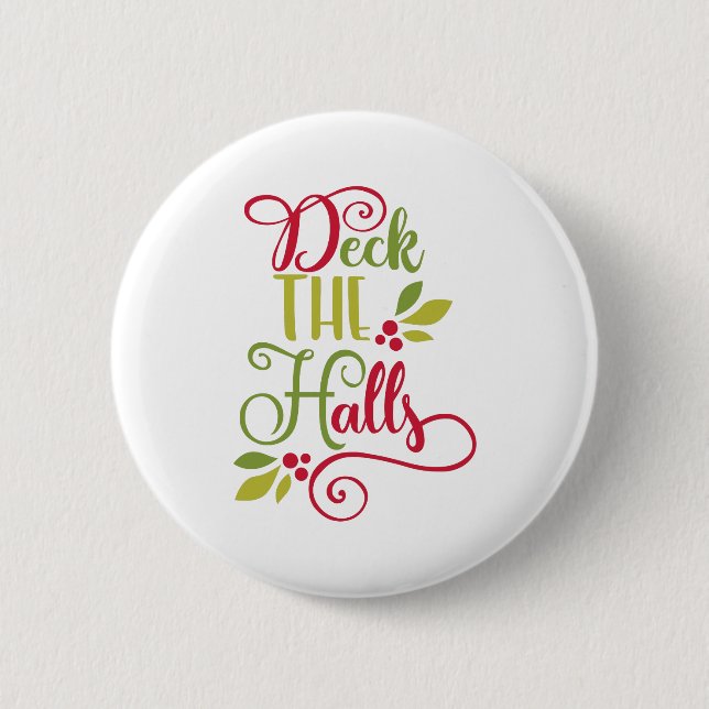 deck the halls pinback button (Front)
