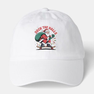 Deck the Halls Santa Skateboarding Skating Lovers Hat