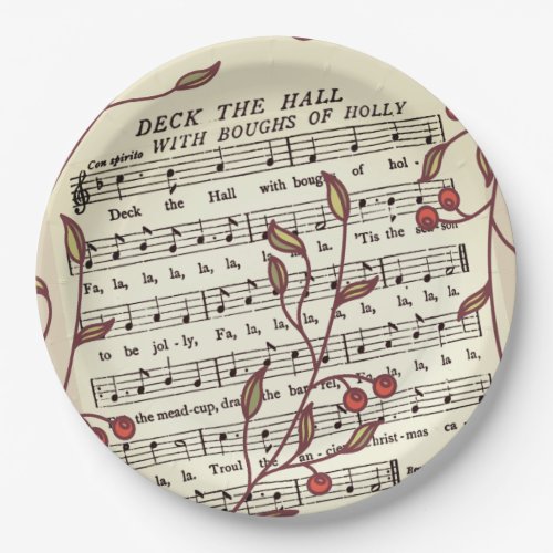 Deck the Halls Sheet Music Christmas Paper Plate