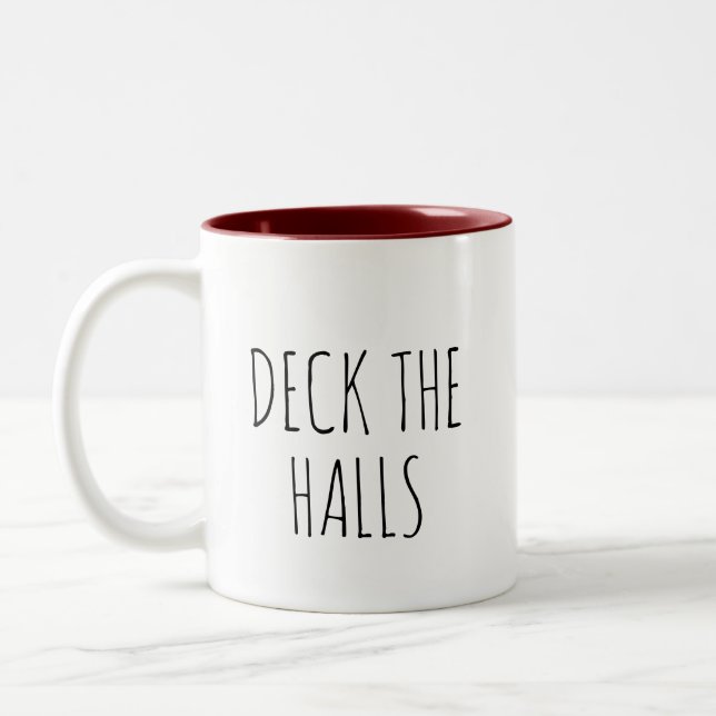 Deck The Halls Simple Two-Tone Coffee Mug (Left)