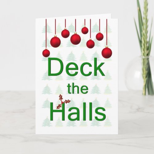 Deck the Halls Text Christmas Card