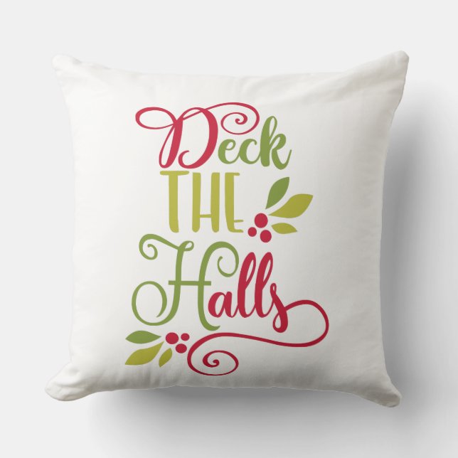 deck the halls throw pillow (Front)