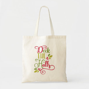 deck the halls tote bag