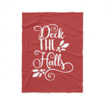 deck the halls Typography Holidays Fleece Blanket