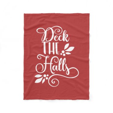 deck the halls Typography Holidays Fleece Blanket