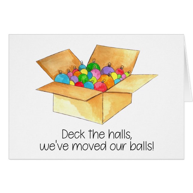 Deck the halls, we've moved our balls! cards (Front Horizontal)