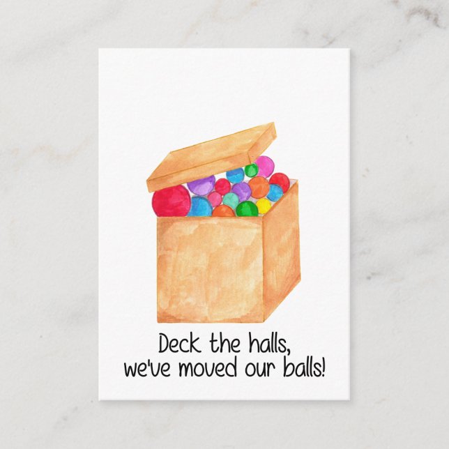 Deck the halls, we've moved our balls! enclosure card (Front)