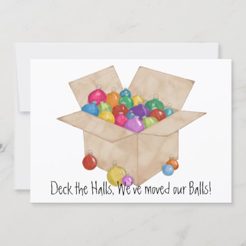 Deck the halls weve moved our balls invitation