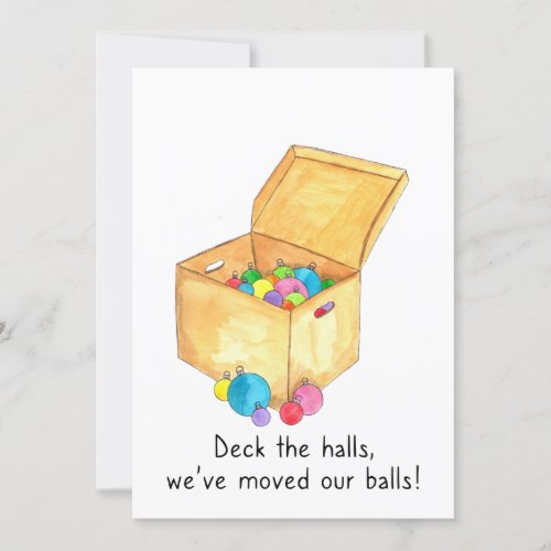 Deck the halls weve moved our balls invitation