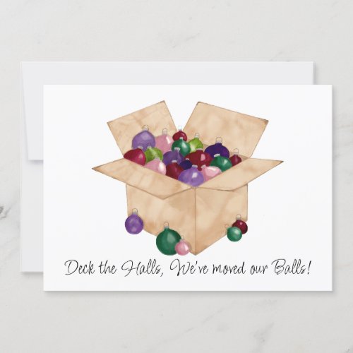Deck the halls weve moved our balls invitation