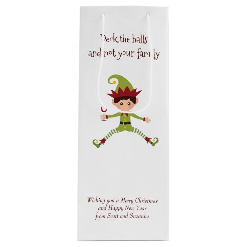 Deck the Halls Wine Funny Wine  Wine Gift Bag