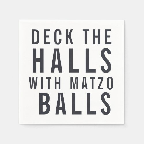 Deck the Halls with Matzo Balls  Hanukkah Napkins