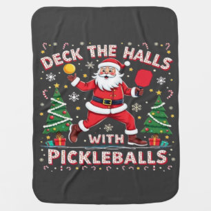 Deck The Halls With Pickleballs  Baby Blanket