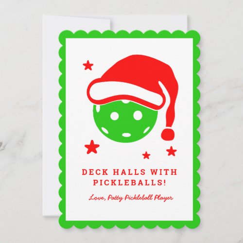 Deck the Halls with Pickleballs Christmas Holiday Card