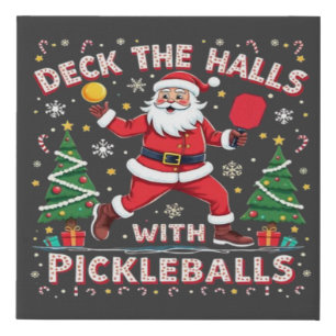 Deck The Halls With Pickleballs  Faux Canvas Print