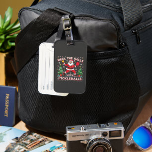 Deck The Halls With Pickleballs Luggage Tag