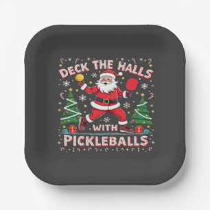 Deck The Halls With Pickleballs  Paper Plates
