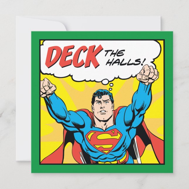 Deck The Halls With Superman Holiday Card (Front)