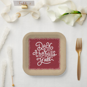 Deck the Halls Y'all Paper Plates