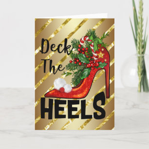 Deck The Heels Christmas Greeting Card